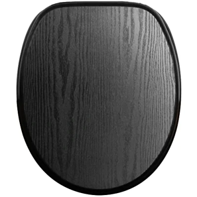 Image de Sanilo Abattant WC frein de chute, Grande sélection lunettes toilette avec abaissement automatique, Fixation facile (Black Wood)