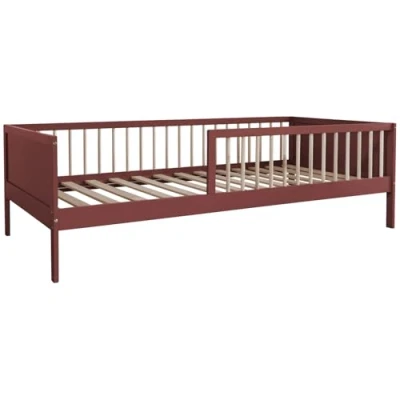 Image de Lit ADAM pour enfant, de dimensions 190x90cm, avec sommier à lattes Structure en bois terracotta, facile monter Parfait aménager une chambre d&#039;enfant chaleureuse et pleine couleurs.