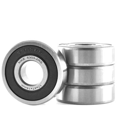 Image de XiKe Lot de 4 roulements à billes 6303 2RS 17 x 47 14 mm Prélubrifiés Acier chromé Double joint en caoutchouc Roulement rainuré 6303RS avec couvercles