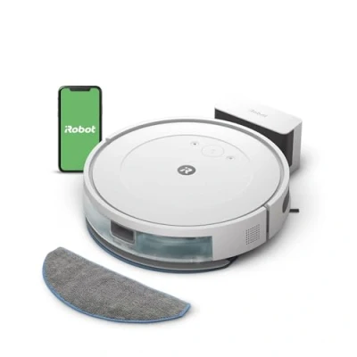 Image de iRobot Roomba Combo Essential (Y0112) Robot Aspirateur et Laveur Connecté Efficace Puissant Système de Nettoyage en 4 étapes 3 Niveaux d&#039;aspiration Programmable Via Application ou Voix