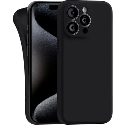 Image de MyGadget Coque Compatible avec Apple iPhone 15 Pro Max Case TPU Souple &amp; Soft Cover Protection Extra Fine Légère Étui Coloré Anti Choc Noir