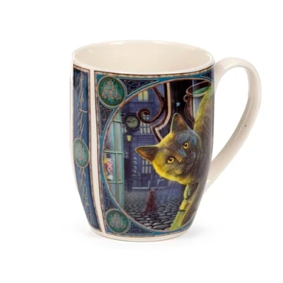 Image de Puckator Tasse à thé en porcelaine 300 ml Rusty Cauldron Cat Chats, Lisa Parker