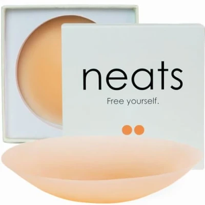Image de NEATS Cache tétons en silicone adhésifs réutilisables et hypoallergéniques pour femme (Champagne, 10cm)