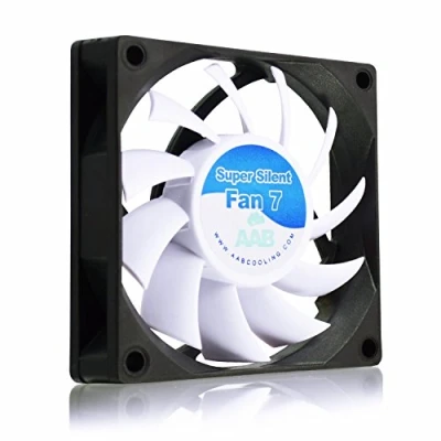 Image de AABCOOLING Super Silent Fan 7 70mm Ventilateur pour Boîtier et Imprimante 3D Silencieux Efficace avec 4 Pads Anti Vibrations, 12V, Ventilation PC, 7cm, Ventilo PC 17,3 dB(A) 29 m3/h