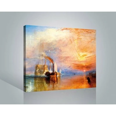 Image de 1art1 Joseph William Turner Poster Impression sur Toile Le Téméraire De Combat, 1839 Affiche Murale XXL Encadrée Tendue Cadre en Bois Tableau 50x40 cm