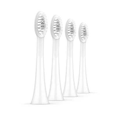 Image de Ordo têtes de brosse à dents électrique sonique rechange, technologie Sonic Pulse pour le nettoyage des dents, élimination la plaque dentaire, polissage en silicone, 4 blanc