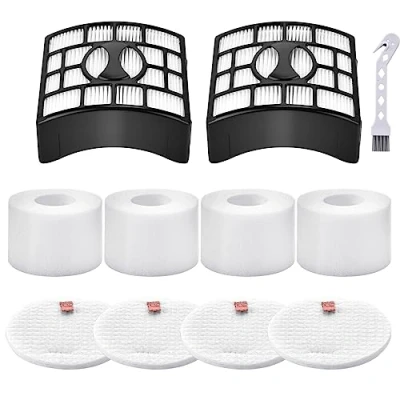 Image de Leadaybetter 2 filtres HEPA + 4 en mousse et feutre pour rotor Shark DuoClean Powered Lift Away Speed Vacuum NV680, NV681, NV682, NV683, NV800, UV810, comparé à la pièce # XFF680 XHF680
