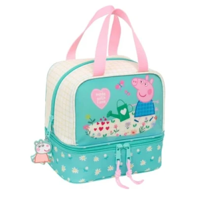 Image de Porte goûter isotherme SAFTA Peppa Pig Pretty Flowers 20 x 15 cm Résistance maximale Pour enfants