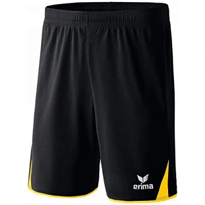 Image de Erima Short Classic 5 C Homme, Noir/Jaune, FR : S (Taille Fabricant S)