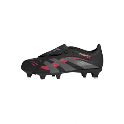 Image de adidas Predator League Fold Over Tongue Soft Ground Football Boots Kids Chaussures, Core Black/Grey Four/Lucid Red, 32 EU