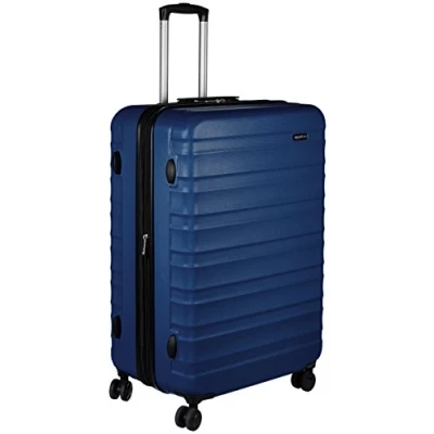 Image de Amazon Basics Valise de voyage à roulettes pivotantes, 78 cm, Bleu marine