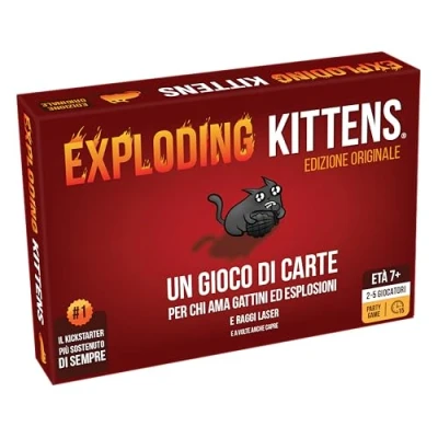 Image de Asmodee Exploding Kittens jeu de cartes, société, 2 5 joueurs, 7 ans et plus, édition en italien