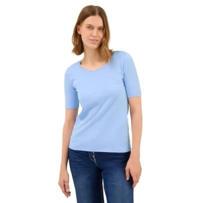 Image de Cecil IN Unifarbe Tshirt basique, Femme, Taille: XL, Blau