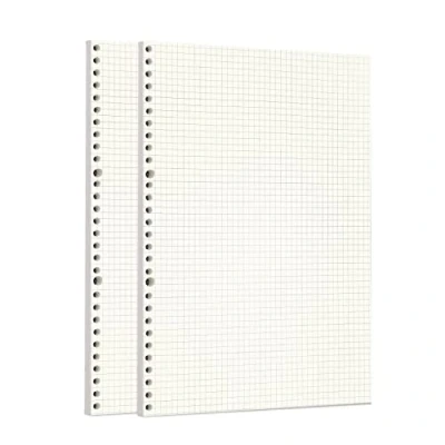 Image de Zelten Recharge de papier perforé pour reliure à 6 trous Journal intime rechargeable (A4/30 Hole, Squared)