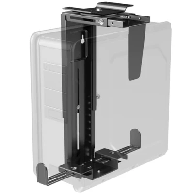 Image de PUTORSEN Support PC Noir, pour Ordinateur à Installer sous Le Bureau, Rotation 360 degrées
