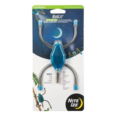 Image de Nite Ize BGTR02 38 R7 BugLit Micro lampe de poche rechargeable par USB Bleu vif