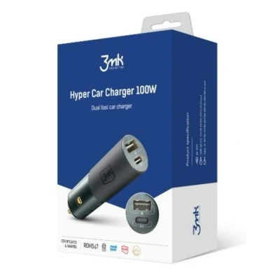 Image de 3MK Hyper Car Charger 5903108464567 Chargeur voiture de téléphone mobile 2 noir
