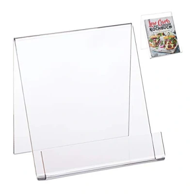 Image de Lot de 4 présentoirs lecture A5 en acrylique pour livres, stables, porte brochures (H x l P) 15 11,5 cm, transparents