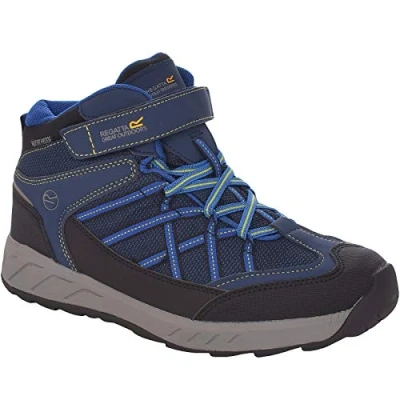 Image de Regatta Mixte enfant Samaris V Mid&#039; Waterproof Breathable Hoop &amp; Loop Fastening Lightweight Hiking Boots Walking Shoe, Bleu Prussian Neon Spring, 30 EU