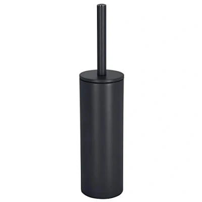 Image de Spirella, Brosse WC avec Support Acier, Modèle Akira, tête Interchangeable et d&#039;un Pot en Acier Solide, Récipient hygiénique, Toilette fermée, à Poser, Noir Mat, 40 x 9.5 cm
