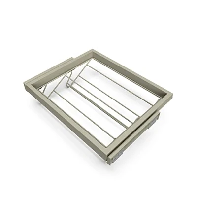 Image de Emuca Kit de rangement chaussures en métal et cadre coulissant à fermeture douce pour armoire, réglable, module 600mm, Gris