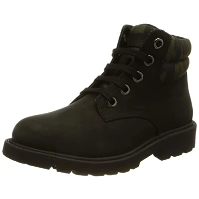 Image de Geox Shaylax Bottines à lacets pour enfants, Taille: 39, Schwarz Cuir