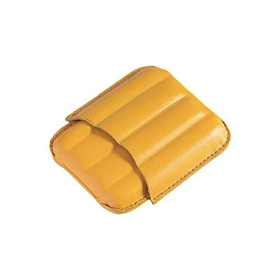 Image de Egoist JK00222 Étui à cigares/Porte cigares en vrai cuir 4 pièces Jaune