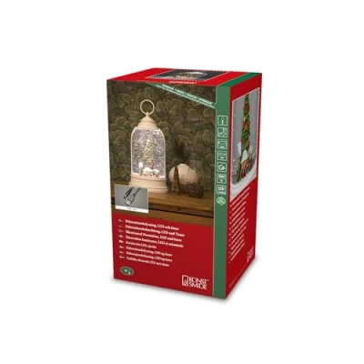 Image de Konstsmide Boule à neige LED pour décoration de Noël, marché remplie d&#039;eau, avec minuterie 5 heures, fonctionne piles et USB, l&#039;intérieur, 3 x C 1,5 V (non incluses), blanc