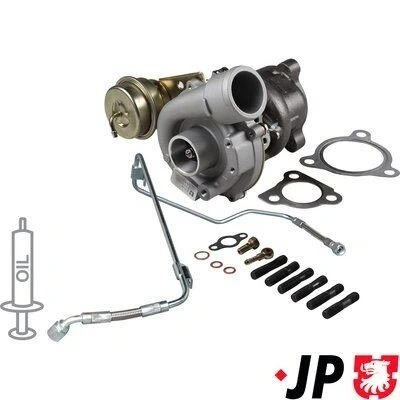 Image de JP GROUP 1117801710 Turbocompresseur à gaz d&#039;échappement y compris Jeu de joints d’étanchéité, avec aspiration d&#039;huile