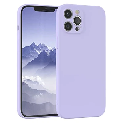 Image de EAZY CASE Coque de protection en silicone pour iPhone 12 Pro Max, violet, souple, résistante aux chocs, avec l&#039;appareil photo, fine, TPU, bumper, lavande violet