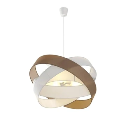 Image de Lindby Suspension en Tissu Simaria à intensité variable (Moderne) Marron Textile e. a. pour Salon &amp; Salle manger (à 3 lampes, E27), Luminaire, Lampe plafond, Luminaire Plafonnier