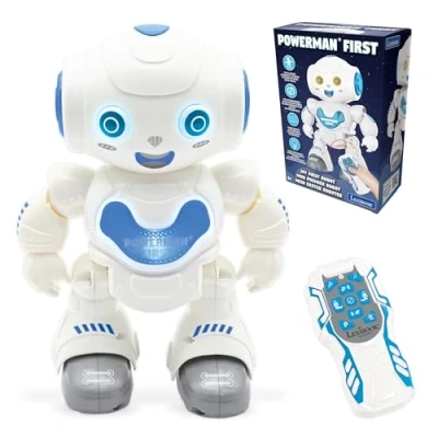 Image de Lexibook, Powerman® First, Mon Premier Robot intéractif Intelligent, Danse, Chante, Joue de la Musique, Fille Garçon, Blanc/Bleu, ROB16