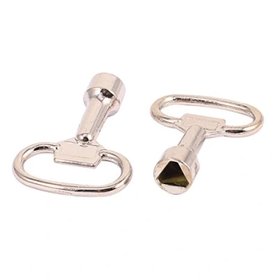 Image de sourcing map 2pcs Clé Triangle Poubelle Douille pour 8mm Triangulaire Panneau Serrure Armoire