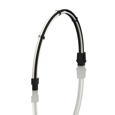 Image de LINKUP AVA 50cm 4 Broches CPU ATX Carte Mère Alimentation PSU Câble d&#039;Extension Tressé Manchon Personnalisé Mod PC avec Peignes Pack Unique 500mm Blanc Noir