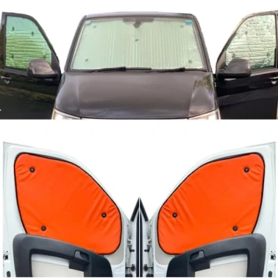 Image de Kit de Stores Compatible avec Iveco Daily (2014 Date)(Ensemble Complet + hayon) Couleur la Doublure Orange Tango, Réversible
