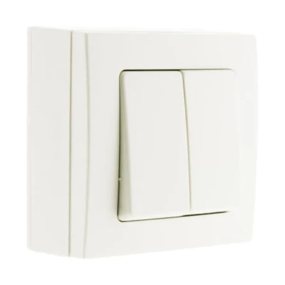 Image de Bel&#039;Vue Va &amp; Vient double 10A saillie borne auto Blanc