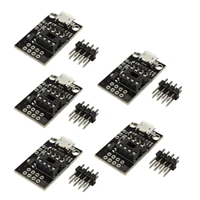 Image de Fasizi Lot de 5 cartes développement enfichables pour ATtiny13A/ATtiny25/ATtiny45/ATtiny85 Éditeur programmation Micro USB
