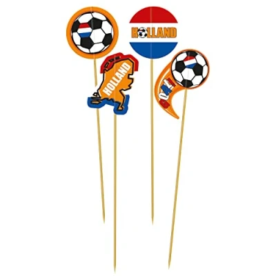 Image de Folat 31088 Prikkers Holland 10cm 8 stuks WK EK voetbal Oranje Nederlands elftal, Multicolore