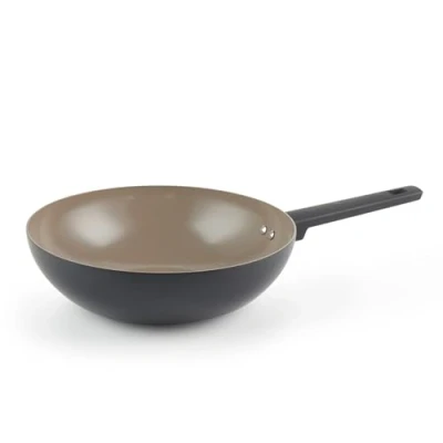 Image de Salter BW12882EU7 Sauteuse Céramique De 28cm Antiadhésif Corps En Aluminium Recyclé, Sans PFOA Et PFAS, Convient à L&#039;induction, Facile Nettoyer, Poignée Soft Touch, Poêle frire haute face