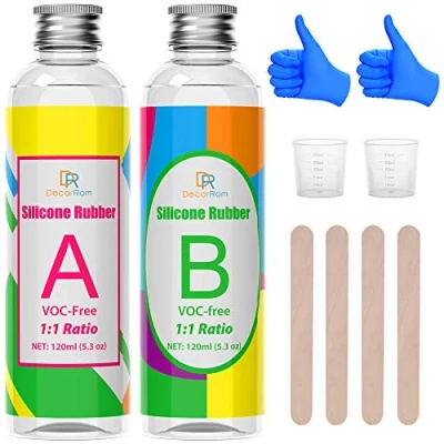 Image de Silicone Liquide Caoutchouc de Souple pour Fabrication Moules en 240ml Mélange au ratio facile 1:1 Résine, Moulage, Artisanale, Manuelle, Artisanat