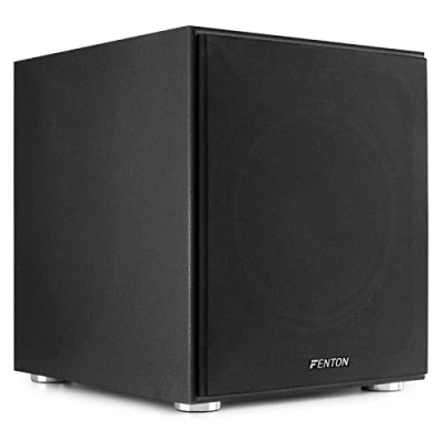 Image de Fenton SHFS12B Subwoofer Amplifié 12 Noir, Caisson de Basse Actif, 400 Watts Max, Bass Reflex, Qualité Sonore Optimale, pour Home Cinéma ou HiFi
