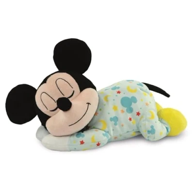 Image de CLEMENTONI Disney Baby Peluche relaxante Mickey Ultra Douce Sons et Lumière Accompagne Bébé pour se détendre s&#039;endormir Dès la Naissance, 17957, Multicolroe