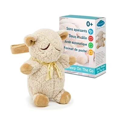 Image de Cloud b Machine à sons Apaisants en Format Voyage Animal Peluche 4 bruits blancs Arrêt automatique Musicale berceuse Mouton Sleep Sheep on the Go