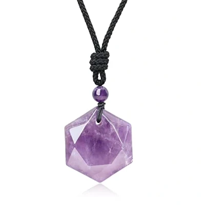 Image de COAI Collier Ajustable Pendentif Étoile de David Amulette Améthyste Femme Homme