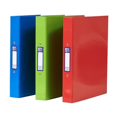 Image de Oxford Lot de 3 classeurs à 2 anneaux toriques A4 Rouge/vert/bleu