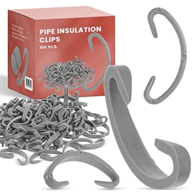Image de Lot de 100 Clips fermeture en polypropylène isolation caoutchouc PE pour des tuyaux fixation isolants