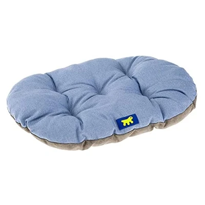 Image de Ferplast Panier Chien Relax, Coussin Chiens Moyen, Chat, Tapis pour chenils et Voitures, Lavable, en Coton avec Rembourrage Doux, 65 x 42 cm. Bleu Ciel
