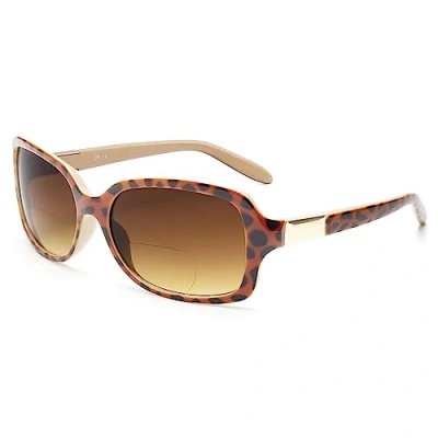 Image de JM Lunettes de Lecture Classiques Soleil Dégradées élégantes Carrées Lecteurs pour Femmes +2.5 Tortue