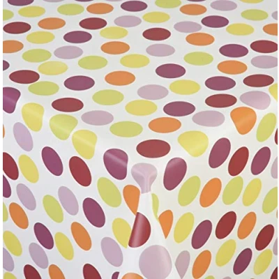 Image de Venilia Nappe &quot;Confetti Multicolore&quot; linge de table toile cirée maintenance réduite hydrophobes, Polyester, PVC, rondes, 140 x cm, 55048