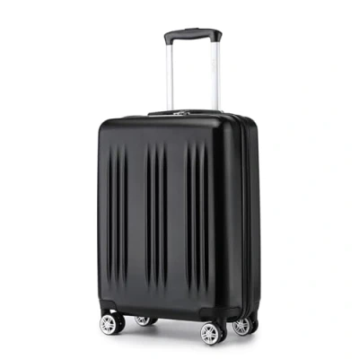Image de Kono Valise Cabine Rigide et Léger en ABS PC 55 cm Voyage Extensible avec Roues Silencieuses Serrure TSA (37L,Noir)